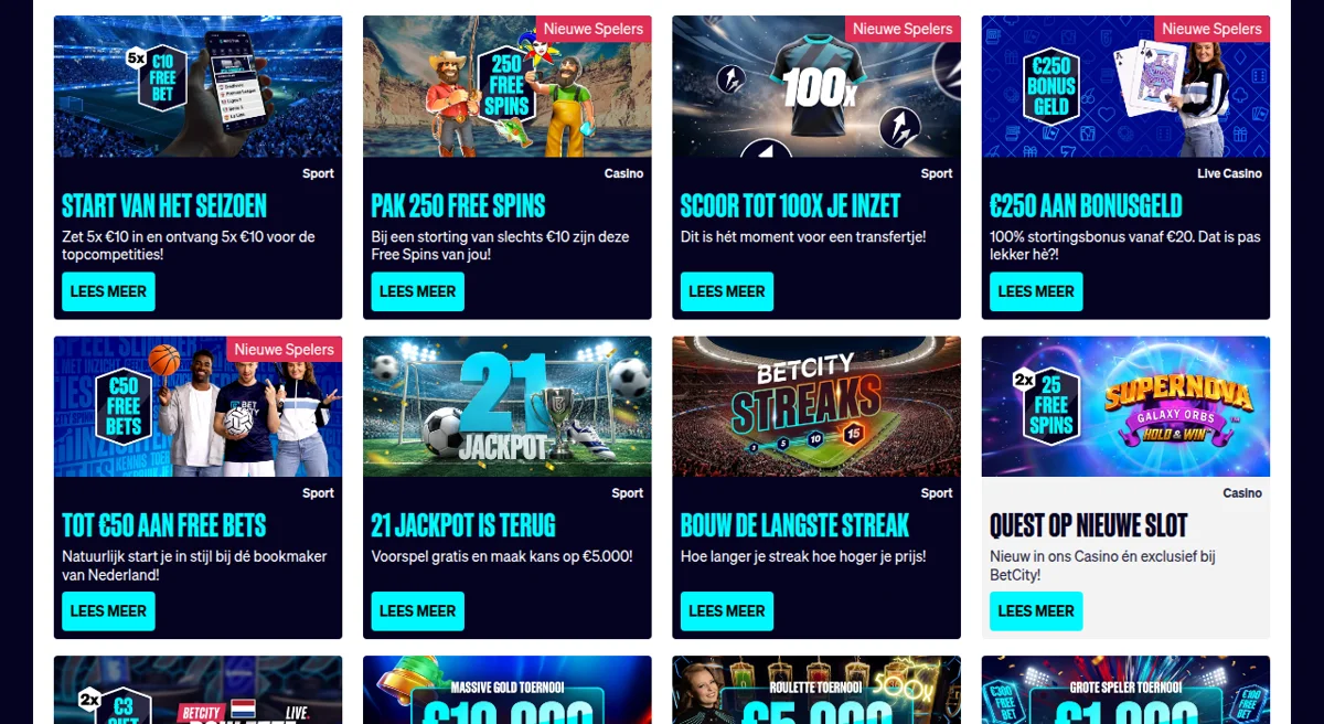 Promotiepagina van BetCity